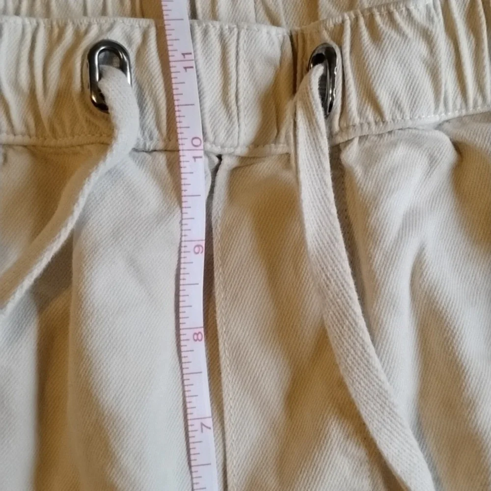 Zara Cotton Lyocel Linen Ankle Pant Joggers M Cream Beige
